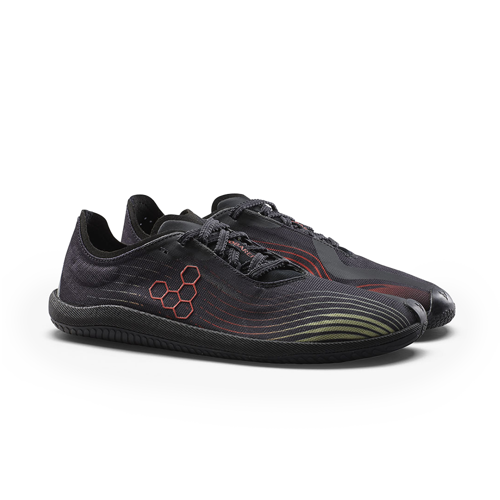 Vivobarefoot Primus Flow Womens Obsidian/Cherry Tomato-3