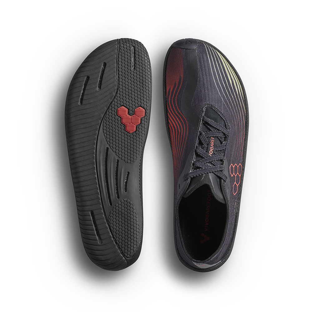 Vivobarefoot Primus Flow Womens Obsidian/Cherry Tomato-1